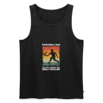 Pickleball Dad Like A Normal Dad Only Cooler - Männer Premium Bio Tank Top - Schwarz - Vorne - Michal (187cm)