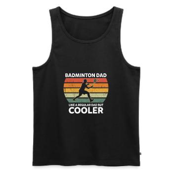 Retro Badminton Dad Like A Regular Dad But Cooler - Men's Premium Organic Tank Top - black - Front - Michal (187cm)