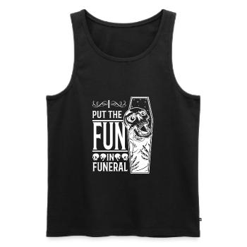 Funny Coffin Mortician I Put The Fun In Funeral - Men's Premium Organic Tank Top - black - Front - AI Model Male 178 light (178cm)
