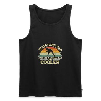 Lutter papa comme un papa normal seulement plus cool - Débardeur bio Premium Homme - noir - Devant - AI Model Male 178 light (178cm)