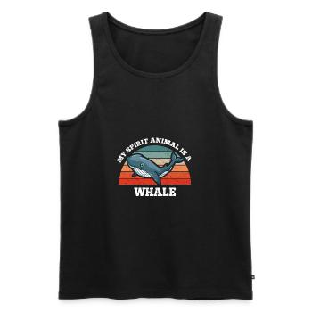 Wal Delfin Beluga My Spirit Animal Is A Whale - Männer Premium Bio Tank Top - Schwarz - Vorne - Michal (187cm)
