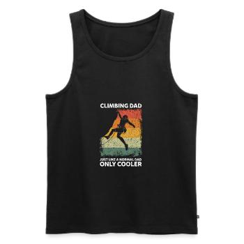 Papa grimpeur vintage comme un papa normal seulement plus cool - Débardeur bio Premium Homme - noir - Devant - Michal (187cm)