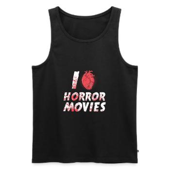 J’adore Horror Movie Night Horror Movie Halloween - Débardeur bio Premium Homme - noir - Devant - AI Model Male 178 light (178cm)