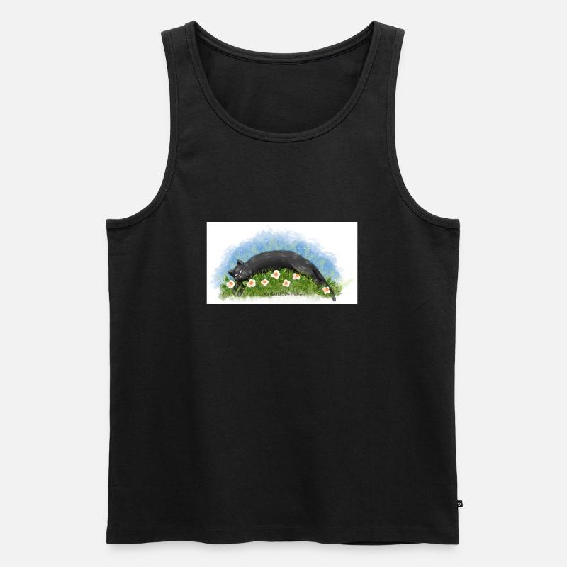 Katze schläft - Männer Premium Bio Tank Top - Schwarz