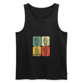 Retro Vintage Ice Cream Lover Summer - Men's Premium Organic Tank Top - black - Front - Michal (187cm)