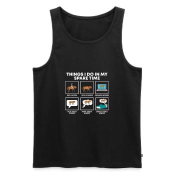 Reiten Reitsport Pferde Pferdeliebhaber Reiter - Männer Premium Bio Tank Top - Schwarz - Vorne - Michal (187cm)
