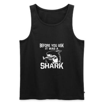 Haiangriff Bein Amputation Lustige Sprüche - Männer Premium Bio Tank Top - Schwarz - Vorne - Michal (187cm)