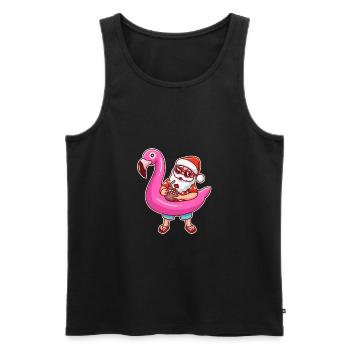 Weihnachten Sommer Santa X-Mas Flamingo - Männer Premium Bio Tank Top - Schwarz - Vorne - Michal (187cm)