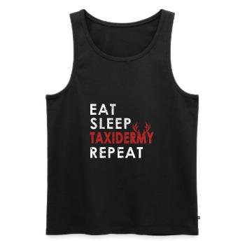 Eat Sleep Taxidermy Repeat Funny Taxidermist - Men's Premium Organic Tank Top - black - Front - Michal (187cm)