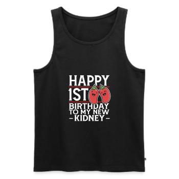 Kidney Organ Happy 1st Birthday To My New Kidney - Men's Premium Organic Tank Top - black - Front - Michal (187cm)