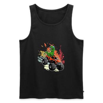 Monster Truck T-Rex Dinosaure Monster Truck Voiture - Débardeur bio Premium Homme - noir - Devant - Michal (187cm)