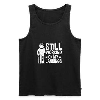 Still Working On My Landings Get Well Broken Leg - Men's Premium Organic Tank Top - black - Front - Michal (187cm)
