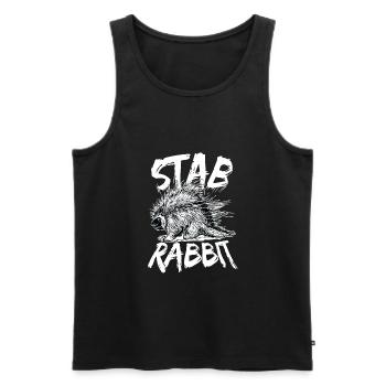 Funny Stab Rabbit Rodent Porcupine - Men's Premium Organic Tank Top - black - Front - AI Model Male 178 light (178cm)