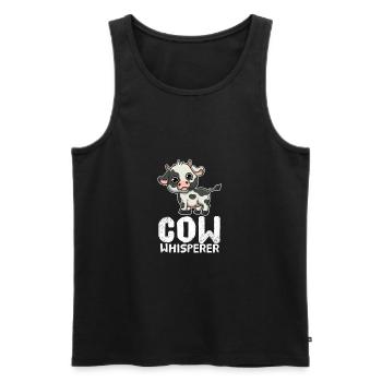 Funny Cow Lover Cow Whisperer Moo Cow Farmer - Men's Premium Organic Tank Top - black - Front - AI Model Male 178 light (178cm)