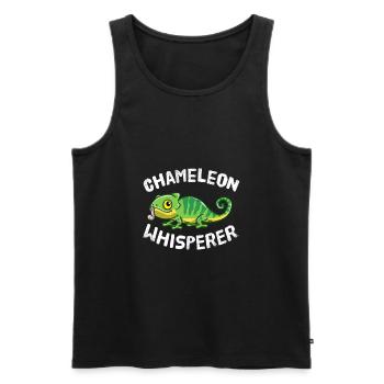 Funny Chameleon Lover Chameleon Whisperer - Men's Premium Organic Tank Top - black - Front - Michal (187cm)