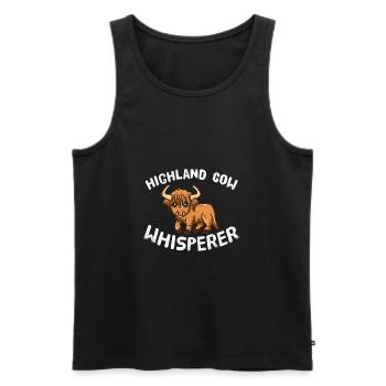 Funny Highland Cow Lover Highland Cow Whisperer - Men's Premium Organic Tank Top - black - Front - AI Model Male 178 light (178cm)