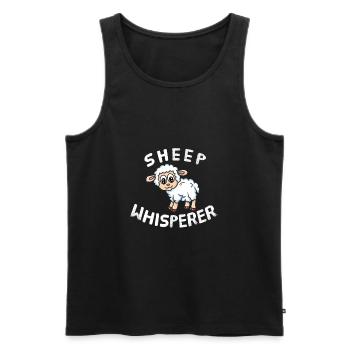 Funny Sheep Lover Sheep Whisperer - Men's Premium Organic Tank Top - black - Front - AI Model Male 178 light (178cm)