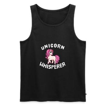 Funny Unicorn Lover Unicorn Whisperer - Men's Premium Organic Tank Top - black - Front - Michal (187cm)