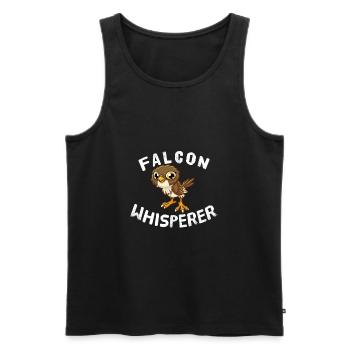 Funny Falcon Lover Falcon Whisperer Birder - Men's Premium Organic Tank Top - black - Front - Michal (187cm)