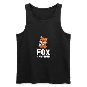 Fox Whisperer Sweet Fox Animal Lover Vixen - Débardeur bio Premium Homme - noir - Devant - AI Model Male 178 light (178cm)