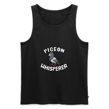 Pigeon Chuchoteur Pigeons Oiseaux Amateurs d’oiseaux - Débardeur bio Premium Homme - noir - Devant - Michal (187cm)