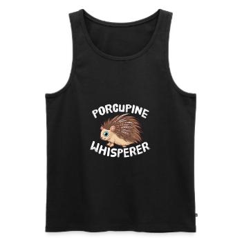Porcupine Whisperer Porcupine Drôles d’animaux - Débardeur bio Premium Homme - noir - Devant - Michal (187cm)