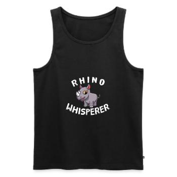 Rhino Whisperer Rhinoceros Pachyderm licorne Rhinocéros - Débardeur bio Premium Homme - noir - Devant - Michal (187cm)