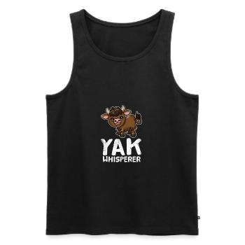 Yak Whisperer Vache Whisperer Yak Vaches Agriculteur - Débardeur bio Premium Homme - noir - Devant - AI Model Male 178 light (178cm)