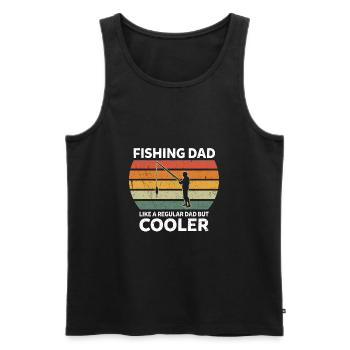 Fishing Dad Like A Regular Dad But Cooler Angeln - Männer Premium Bio Tank Top - Schwarz - Vorne - AI Model Male 178 light (178cm)