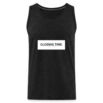 closing time - Men's Premium Organic Tank Top - charcoal grey - Front - Alexander (188cm)