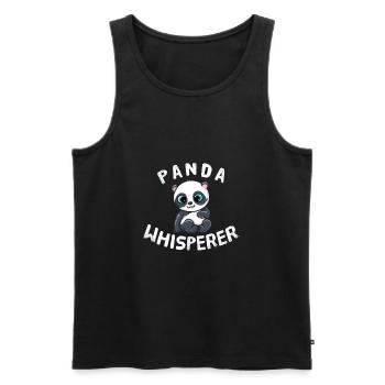 Funny Panda Lover Panda Whisperer - Men's Premium Organic Tank Top - black - Front - Michal (187cm)