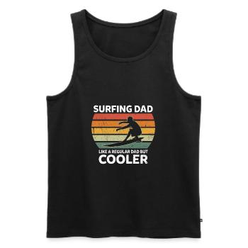 Retro Surfing Dad Like A Regular Dad But Cooler - Men's Premium Organic Tank Top - black - Front - Michal (187cm)