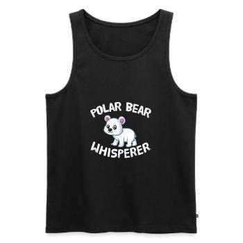 Funny Polar Bear Lover Polar Bear Whisperer - Men's Premium Organic Tank Top - black - Front - Michal (187cm)