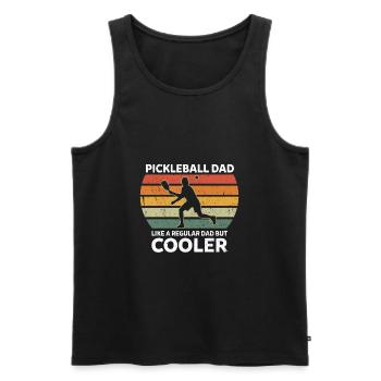 Pickelball Dad Normaler Vater Nur Cooler Papa - Männer Premium Bio Tank Top - Schwarz - Vorne - Michal (187cm)