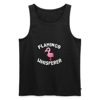 Funny Flamingo Lover Flamingo Whisperer - Men's Premium Organic Tank Top - black - Front - Michal (187cm)