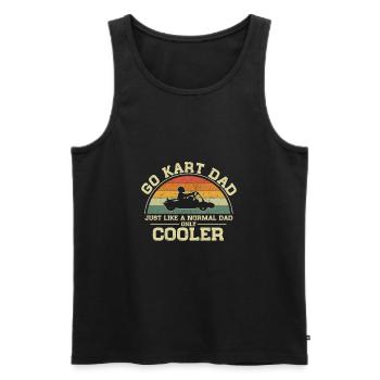 Go-kart Papa Normal Papa Juste Cool Papa - Débardeur bio Premium Homme - noir - Devant - Michal (187cm)