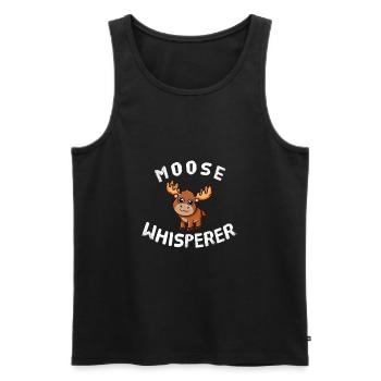Funny Moose Lover Moose Whisperer - Men's Premium Organic Tank Top - black - Front - Michal (187cm)