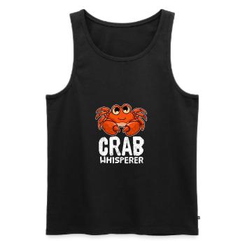 Funny Crab Lover Crab Whisperer - Men's Premium Organic Tank Top - black - Front - AI Model Male 178 light (178cm)