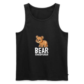 Funny Bear Lover Bear Whisperer - Men's Premium Organic Tank Top - black - Front - Michal (187cm)
