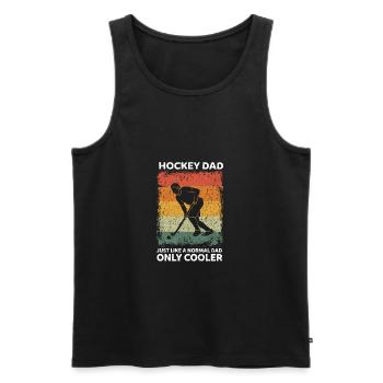 Hockey Papa Drôle Père Dictons Fête des Pères - Débardeur bio Premium Homme - noir - Devant - Michal (187cm)