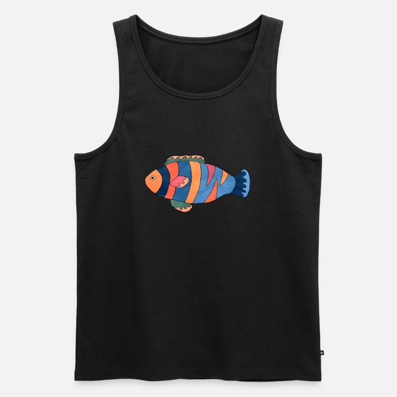 Fisch - Männer Premium Bio Tank Top - Schwarz
