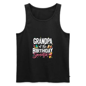 Ice Cream Party Anniversaire Grand-père Gaufrier - Débardeur bio Premium Homme - noir - Devant - Michal (187cm)