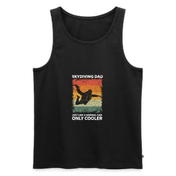 Parachutisme Papa Drôle Père Dictons Fête des Pères - Débardeur bio Premium Homme - noir - Devant - Michal (187cm)