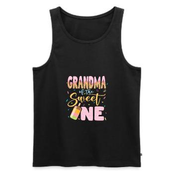 Amateur de crème glacée Grand-mère Grand-mère Gaufrier - Débardeur bio Premium Homme - noir - Devant - Michal (187cm)