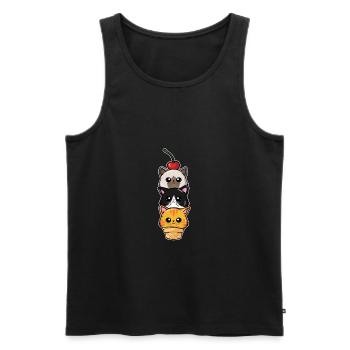 Scoop Crème glacée Chat Ice Cat Lover - Débardeur bio Premium Homme - noir - Devant - Michal (187cm)