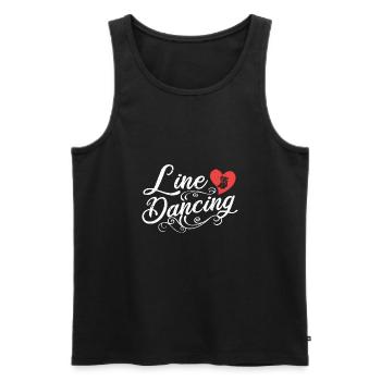 Line Dancing Cute Heart Cowboy Boots Line Dancer - Men's Premium Organic Tank Top - black - Front - Michal (187cm)
