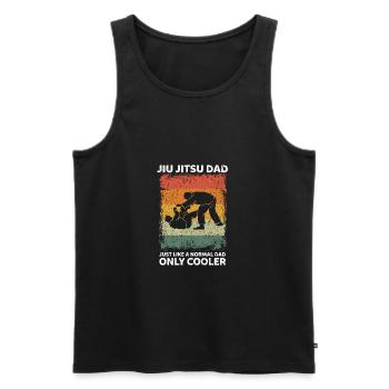 Jiu Jitsu Papa Drôle Père Dictons Fête des Pères - Débardeur bio Premium Homme - noir - Devant - Michal (187cm)
