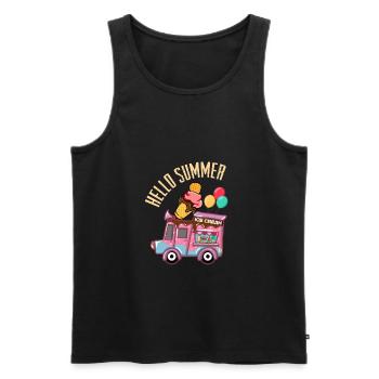 Eiscreme Ice Cream Truck Hello Summer Sommer - Männer Premium Bio Tank Top - Schwarz - Vorne - Michal (187cm)