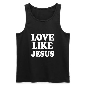 Love like jesus - Débardeur bio Premium Homme - noir - Devant - Michal (187cm)