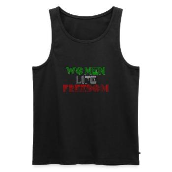 Women Life Freedom - Niedliche iranische Frauen - Männer Premium Bio Tank Top - Schwarz - Vorne - Michal (187cm)